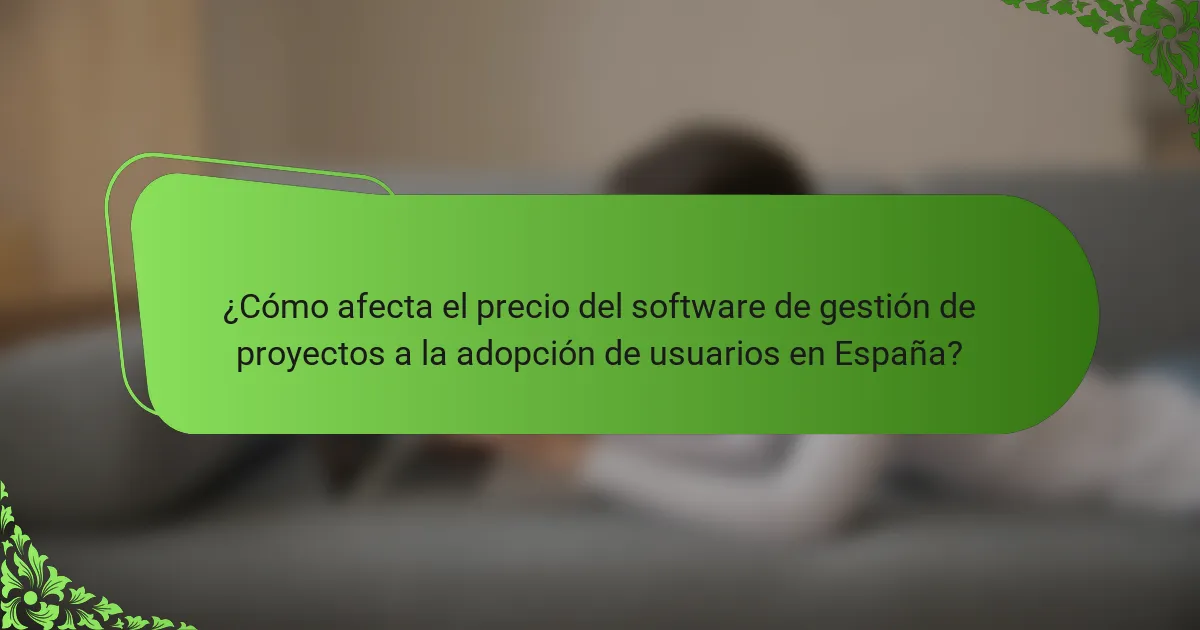 ¿Cómo afecta el precio del software de gestión de proyectos a la adopción de usuarios en España?