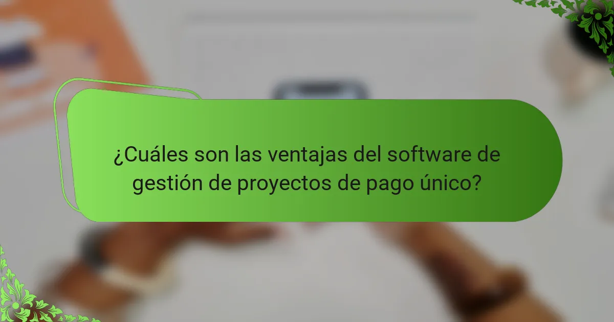 ¿Cuáles son las ventajas del software de gestión de proyectos de pago único?